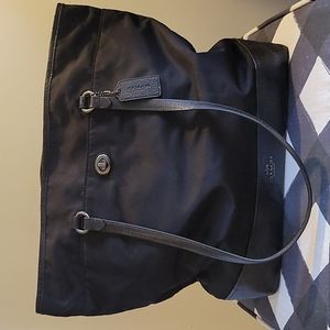 Coach Nylon and Leather Black Large Tote Bag